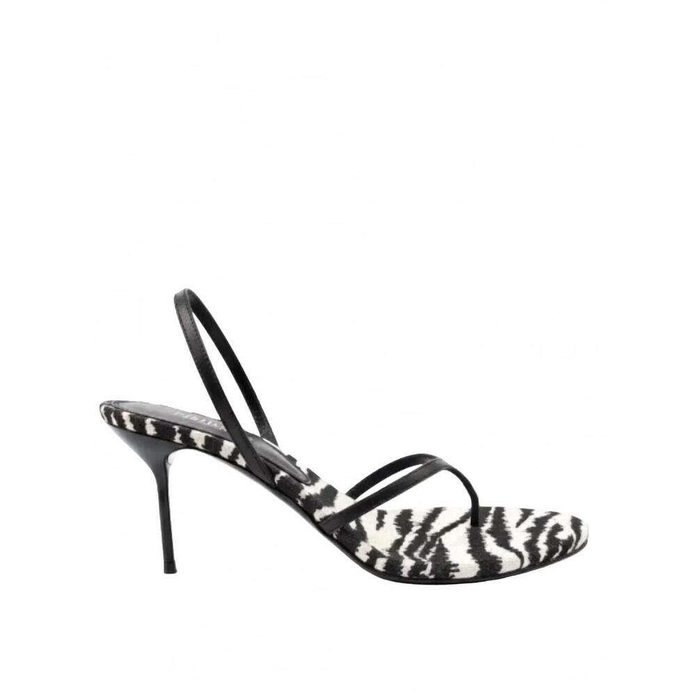 NEW PARIS TEXAS women's lidia thong slingback sandal in black/white zebra
